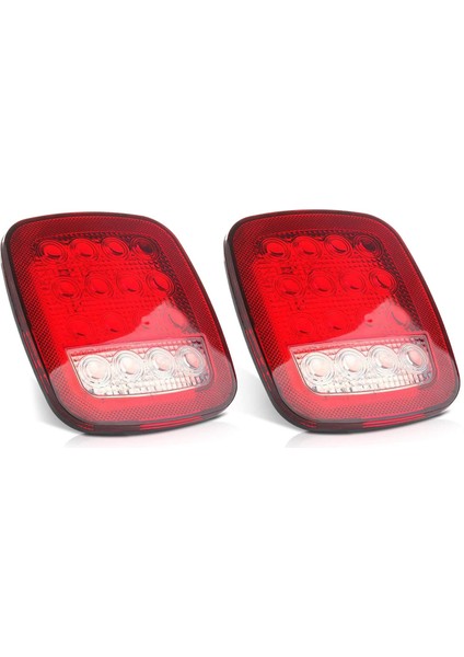 Evrensel 16 LED Durdurma Kuyruk Dönüş Sinyali Yedekleme Geri Vites Freni Kırmızı/beyaz Wrangler Yj Tj Jk Cj Kamyon Römork Tekne Rv Için (Yurt Dışından)