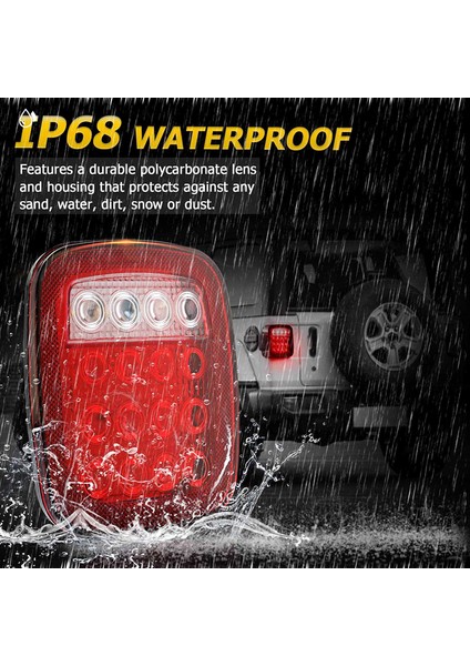 Evrensel 16 LED Durdurma Kuyruk Dönüş Sinyali Yedekleme Geri Vites Freni Kırmızı/beyaz Wrangler Yj Tj Jk Cj Kamyon Römork Tekne Rv Için (Yurt Dışından) modelleri