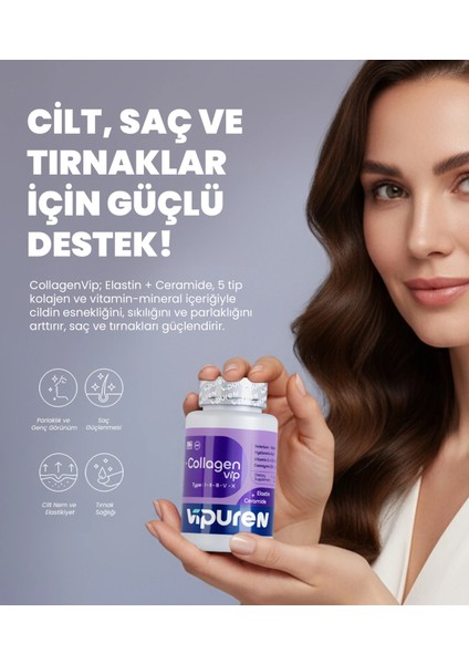 Collagenvip – 5 Tip Hidrolize Kolajen, Ceramid+Elastin, Hyaluronik Asit, Vitamin & Mineral fiyatları