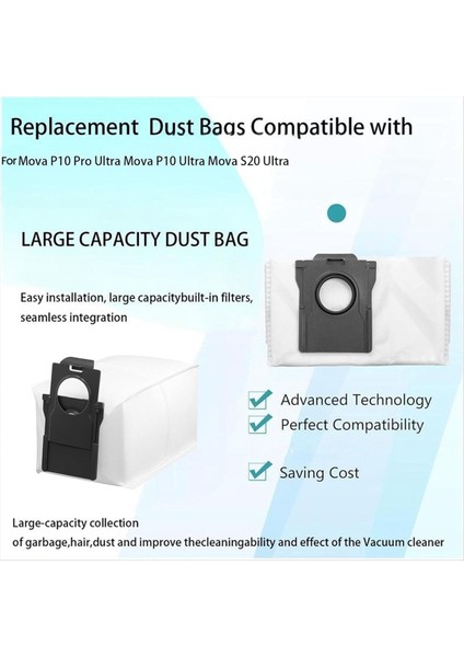 Maggiei Mova P10 Pro Ultra / P10 Ultra / S20 Ultra Otomatik Boşaltma Istasyonlu Elektrikli Süpürge Yedek Parçaları Için Yedek Toz Torbaları (Yurt Dışından) fırsatları