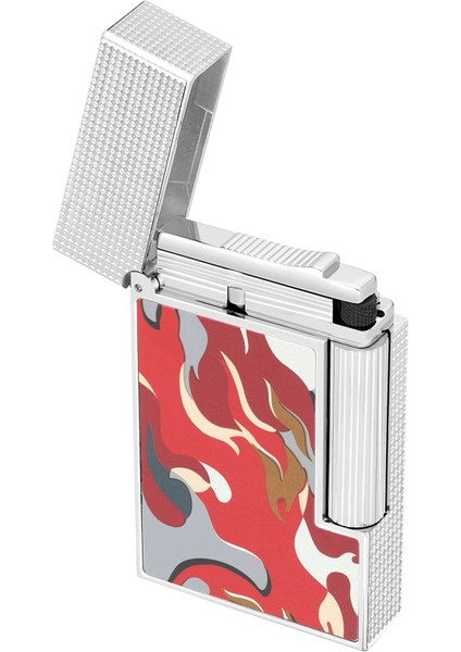 Ligne 2 Camo Kırmızı Guilloche Çakmak C16051