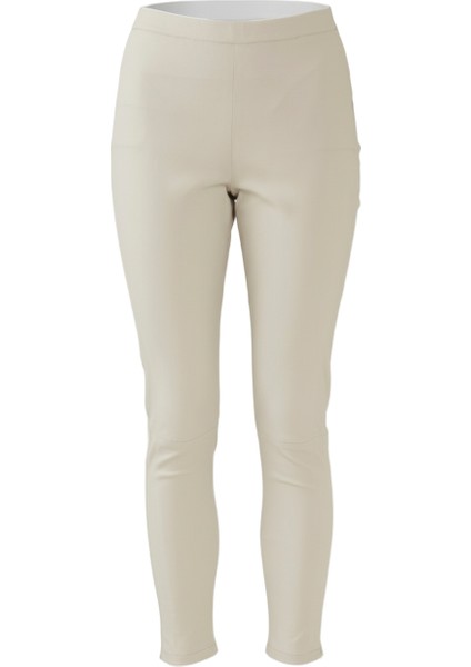 Bej Kadın Streç Tayt Deri Pantolon fırsatları