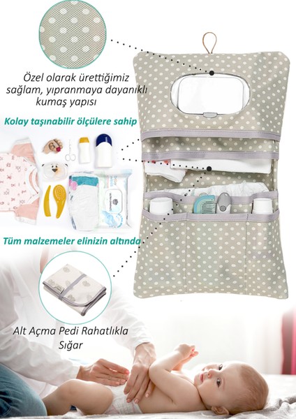 Anne Bebek Bakım Çantası Yenidoğan Alt Açma Değiştirme Düzenleyici Çantası Organizer Melis