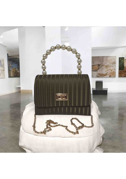 Incili Şık Zincirli El ve Omuz Kadın Abiye Çanta