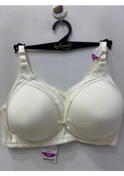 Kadın Balenli Tül Detaylı Toparlayıcı Ekru Sütyen