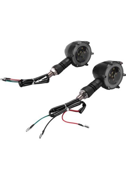 2 Adet Motosiklet Dönüş Sinyali Modifiye LED Iki Renkli Dairesel Flama Dönüş Sinyali Göstergesi Gündüz Farları ile (Yurt Dışından) modelleri