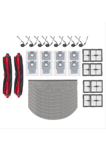Roborock Q10 X5/ Q10 X5+/Q10P/Q10P+/Q10 PF/Q10 Pf+/q8+/ Q8 Max Pro/plus Parçaları Ana Yan Fırça Filtresi Paspas Torbaları (Yurt Dışından)