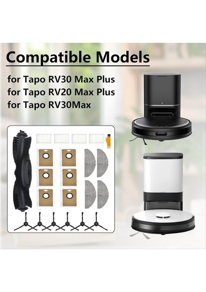 Tapo RV30 Max Plus, RV30 Max, RV20 Max Plus, RV20 Max Elektrikli Süpürge Yedek Parçaları Için Aksesuar Seti (Yurt Dışından) modelleri