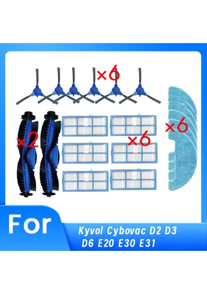 Kyvol Cybovac D2 D3 D6 E20 E30 E31 Robot Süpürge Ana Yan Fırça Hepa Filtre Paspas Pedi Ultra Dayanıklı Aksesuarlar (Yurt Dışından)