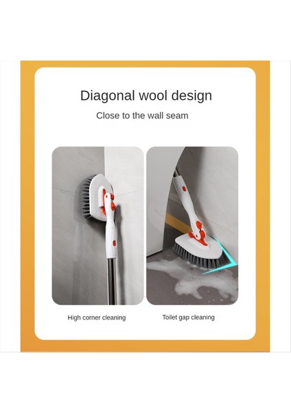 2'si 1 Arada Küvet Fayans Fırçası Temizleme Fırçası 180° Ayarlanabilir Teleskopik Çubuk Sert Kıllar Ovma Pedleri Temizleme Araçları (Yurt Dışından) fiyatları