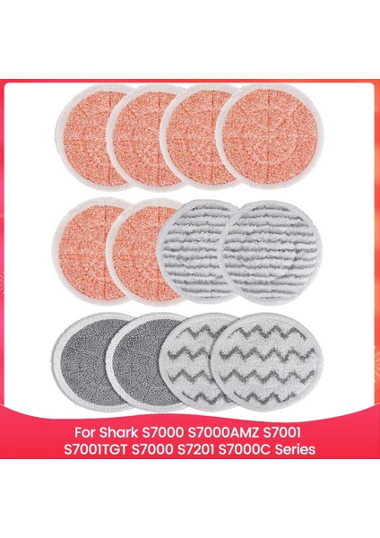 Shark S7000 S7000AMZ S7001 S7001TGT S7000 S7201 S7000C Serisi Buharlı Temizleyici Parçaları Için 12 Adet Buharlı Paspas Yedek Pedleri (Yurt Dışından)