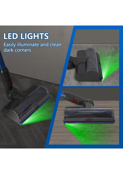 Dyson V8 V10 V11 V15 Elektrikli Süpürge Için Yedek Başlık, Yeşil Işıklı Karışmayan Vakum Aparatı (Yurt Dışından) modelleri