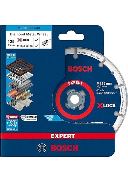 Professional 1x Expert Diamond Metal Wheel X-Lock Kesme Diski 125 mm (Dökme Demir, Paslanmaz Çelik, Çelik, Demir Içermeyen Metalle, Ø 125 Mm, Aksesuar Küçük Avuç Taşlama Makinesi) fiyatları