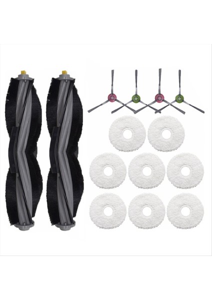Zemin 3 Istasyonlu Robot Süpürge Için Aksesuar Kiti Ana Yan Fırça Paspas Bez Bez Yedek Yedek Parçalar (Yurt Dışından)