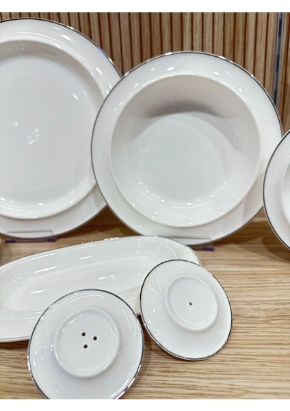 Rise 28 Parça Bone Porselen Yemek Takımı Platin 13PLT01 fiyatları