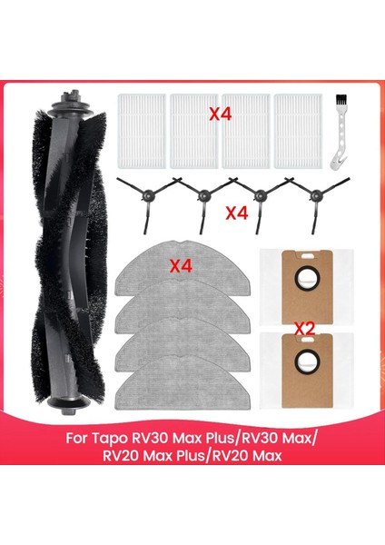 Tapo RV30 Max Plus, RV30 Max, RV20 Max Plus, RV20 Max Elektrikli Süpürge Yedek Parçaları Için Aksesuar Seti (Yurt Dışından)