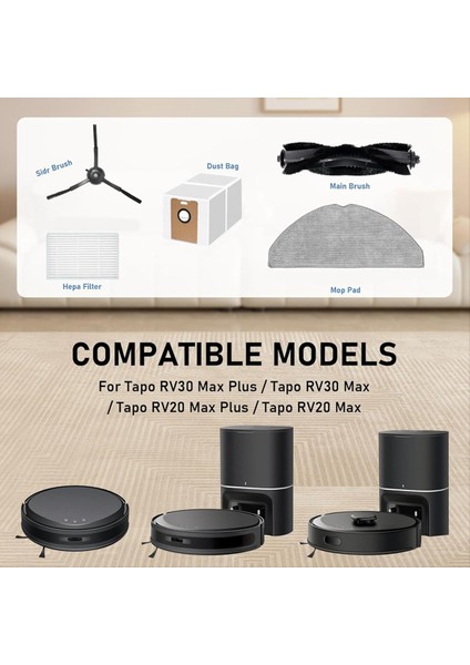 Tapo RV30 Max Plus, RV30 Max, RV20 Max Plus, RV20 Max Elektrikli Süpürge Yedek Parçaları Için Aksesuar Seti (Yurt Dışından) fırsatları
