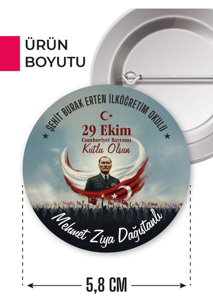 29 Ekim Atatürk Temalı Rozet | Cumhuriyet Bayramı Yaka, Göğüs ve Çanta Aksesuarı fırsatları