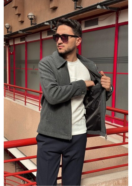 Erkek, Standart-Fit, Fermuar Detaylı, Gömlek Yaka, Kaşe Ceket 626 modelleri