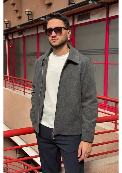 Erkek, Standart-Fit, Fermuar Detaylı, Gömlek Yaka, Kaşe Ceket 626 indirimleri