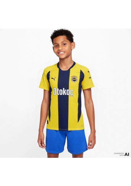 775364-01 Fenerbahçe 24/25 Çocuk Unisex Iç Saha Çubuklu Forması Sarı-Lacivert