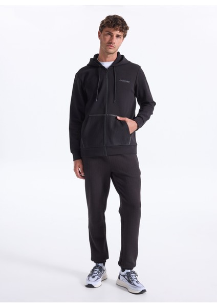 D5WM-EA3834 Siyah Relaxed Düz Erkek Eşofman Altı