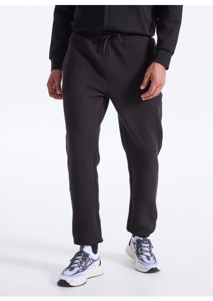 D5WM-EA3834 Siyah Relaxed Düz Erkek Eşofman Altı