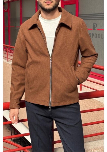 Erkek, Standart-Fit, Fermuar Detaylı, Gömlek Yaka, Kaşe Ceket 626 indirimleri