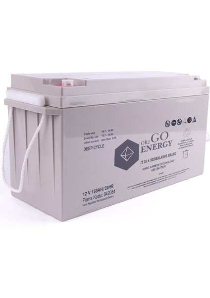 OR2GO Energy 12V 160Ah Jel Akü OV Serisi Uzun Ömürlü modelleri