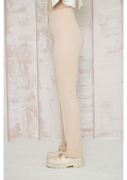 Likralı Önü Çimalı Kadın Palazzo Pantolon fırsatları