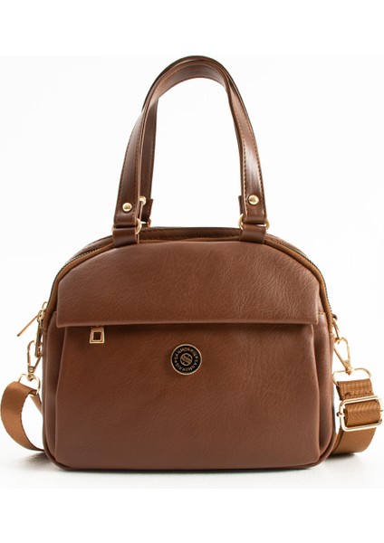 Kadın Suni Deri Ayarlanabilir Çapraz Askılı Smart Casual Omuz ve El Çantası