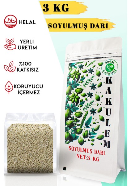 Sertifikalı Soyulmuş Darı Kabuksuz Darı 3 kg