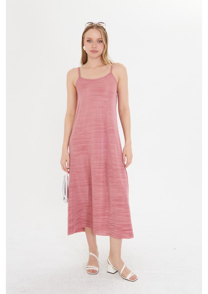 Gülkurusu Kadın Askılı Piliseli Elbise