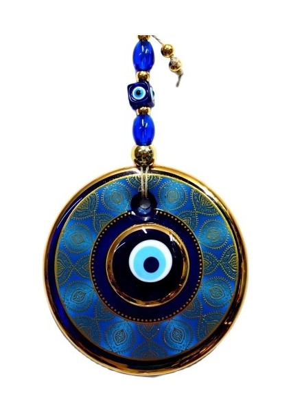 Altın Yaldızlı Nazar Boncuğu İşlemeli El Yapımı Duvar Süsü, Hediyelik Nazarlık fiyatları