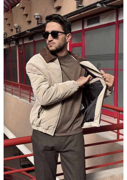 Rahat Kesim, Yakası Kadife Detaylı, Baklava Desen Kapitone, Suya Dayanıklı Ceket 2505 fırsatları