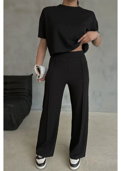 Modal Kumaş Yüksek Bel Pantolon Crop & Pantolon Takım fiyatları