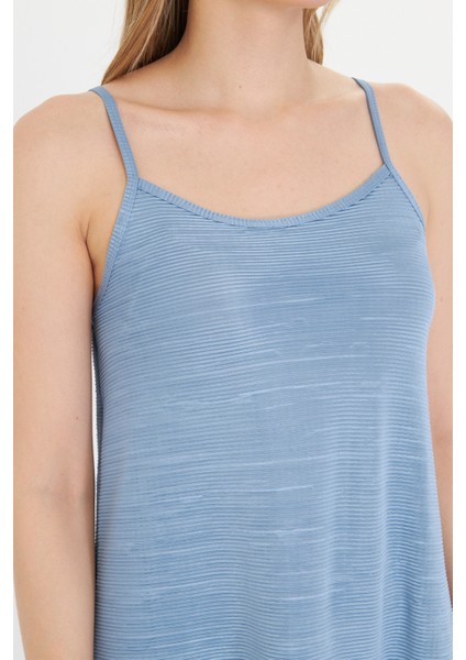 Mavi Kadın Askılı Piliseli Elbise modelleri