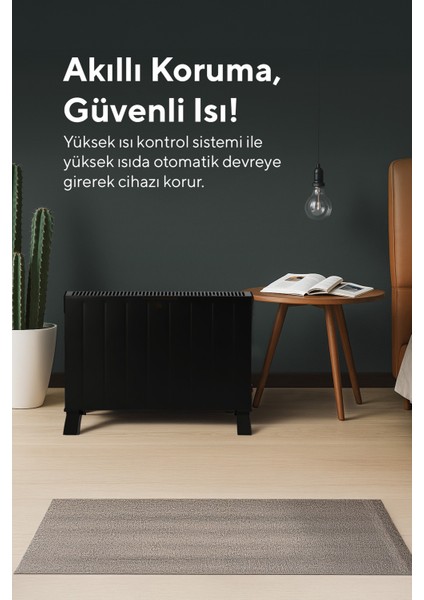 Siyah Konvektör Isıtıcı 2000W HC-2930