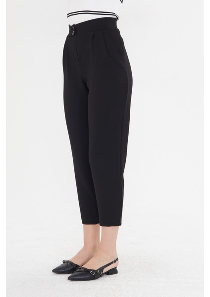 Çift Düğmeli Havuç Model Bilek Boy Kadın Kumaş Pantolon fırsatları