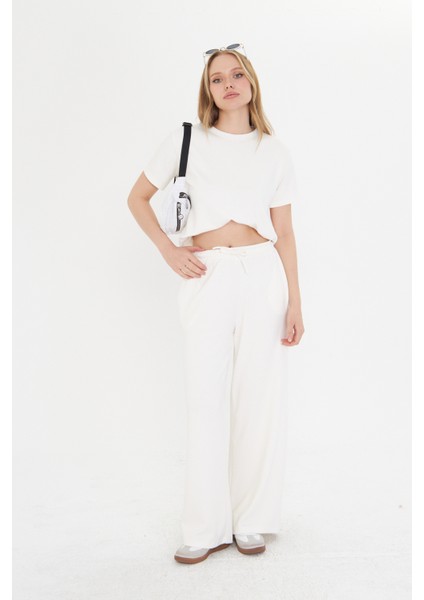 Beyaz Kadın Modal Kumaş Kısa Kolu Eşofman Takımı fiyatları