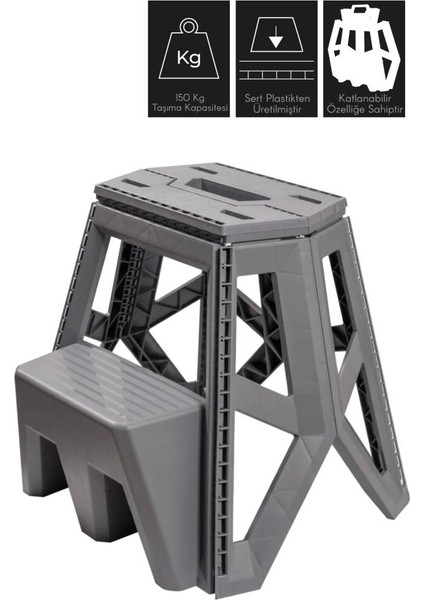 2 Katlı Basamak Merdiven Tabure Taşınabilir Katlanabilir Dayanıklı Plastik Ev ve Mutfak Banyo fiyatları