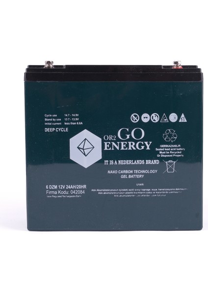 OR2GO Energy 12V 24Ah Jel Akü OV Serisi Uzun Ömürlü fiyatları