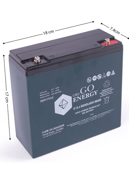 OR2GO Energy 12V 24Ah Jel Akü OV Serisi Uzun Ömürlü fırsatları