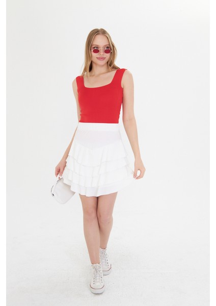 Kadın Kolsuz Kalın Askılı Ince Yazlık Kare Yaka Triko Atlet modelleri