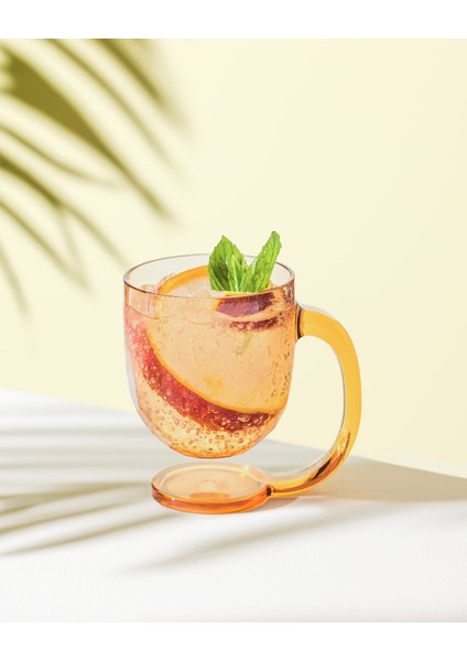 Domme 2'li Plastik Kupa - Turuncu - 385 ml