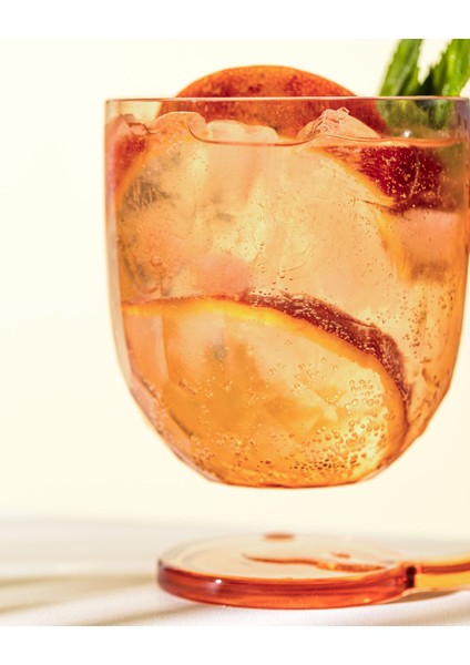 Domme 2'li Plastik Kupa - Turuncu - 385 ml