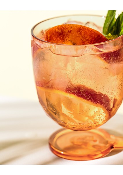 Domme 2'li Plastik Kupa - Turuncu - 385 ml