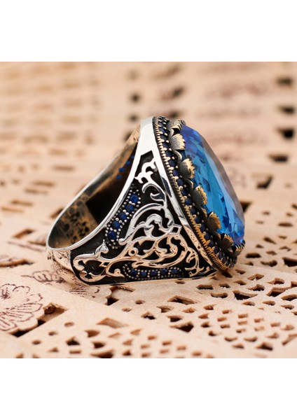 Zirkon Taşlı Otantik Motifli 925 Ayar Erkek Gümüş Yüzük modelleri