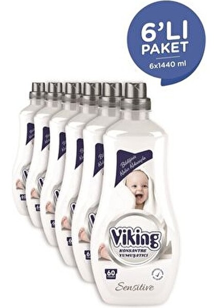 Konsantre Çamaşır Yumuşatıcısı Aloe Vera Kokulu 1440 ml 6 Adet Hassas Ciltler İçin modelleri