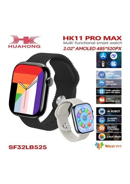 HK11 Pro Max Orıjınal Yeni Seri Güçlu Batarya Amoled Ekran Akıllı Saat Çift Kordonlu fiyatları